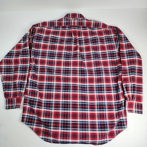 Ralph Lauren Big Shirt Red Plaid Oxford Button Shirt Medium M Cotton Pocket - Picture 9 of 9