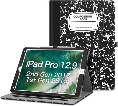 Case for iPad Pro 12.9-inch 2017/2015 Multi-Angle Folio Stand Cover with Pocket