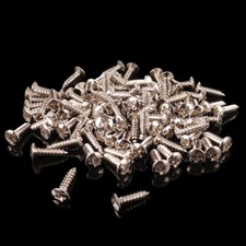 100PC Guitar Pickguard Screws for Strat Tele Electric Guitar Bass Chrome Color