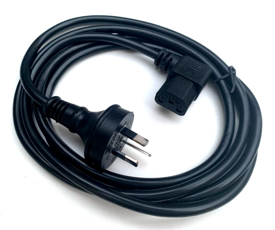AU BULK LOT IEC-C13 Power Cable Cord AC Wall 10A Right Angle 90d *NEW* FREE Post