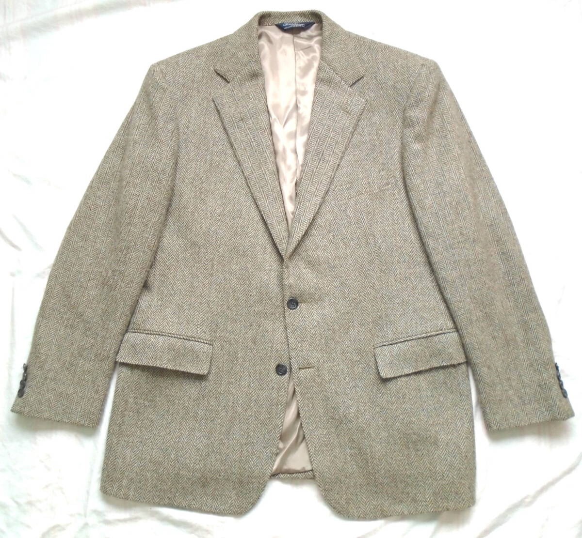 Vintage 90s Polo Ralph Lauren 44L Herringbone Lambswool Blazer