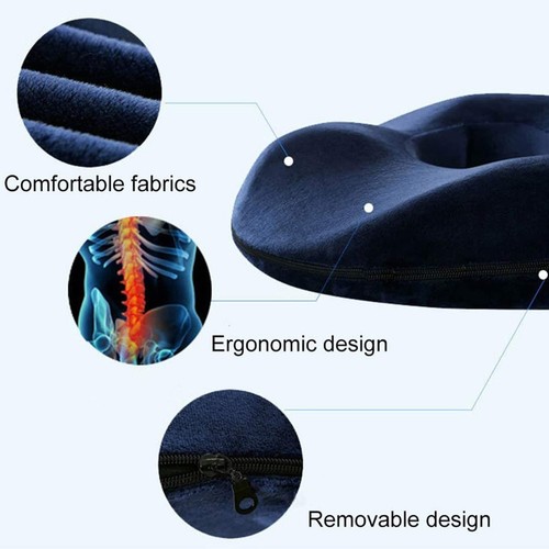 Donut Pillow Seat Cushion Orthopedic Design Memory Foam Tailbone Cushion Large - Picture 2 of 8