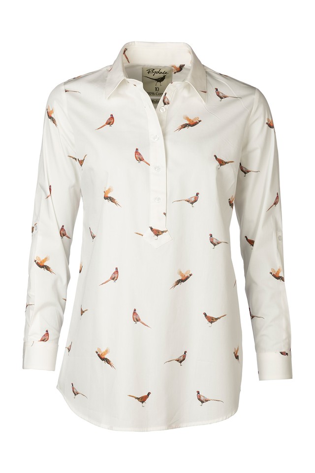 Ladies Overhead Shirt Women's Printed Shirts Half Button Blouse Rydale