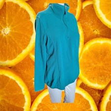 L.L. Bean Women's Turquoise Fleece Quarter Zip Pullover Sweatshirts Size M