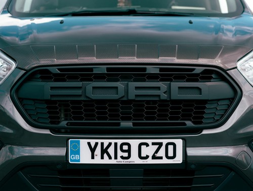 FITS GENUINE FORD TRANSIT CUSTOM 18 23 F150 STYLE FRONT GRILLE MATTE BLACK TRAIL - Picture 6 of 12