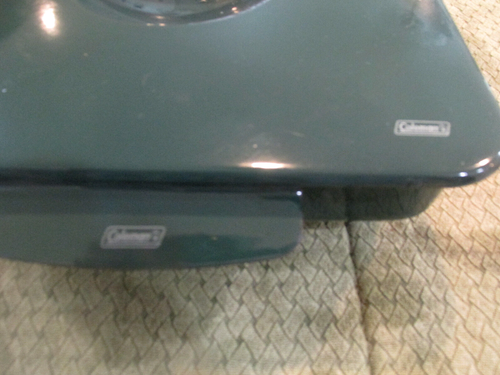 COLEMAN GREEN ENAMEL METAL BAKING DISH WITH LID & HANDLES 10" x 10" SQUARE - Picture 6 of 9