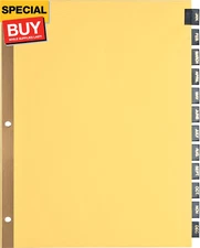 Monthly Black Leather Tab Index Dividers