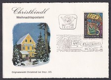 Christkindl Sonderstempel auf Karte, 30. 11. 1973