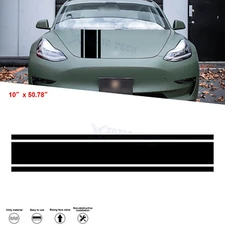 Black Vinyl Front Rear Hood Bumper Fender Trunk Stripe Sticker Decal Car Body