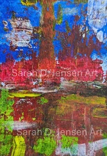 ACEO Original Acrylic Painting 2.5x3.5in Mini ATC Abstract Expressive Art Signed