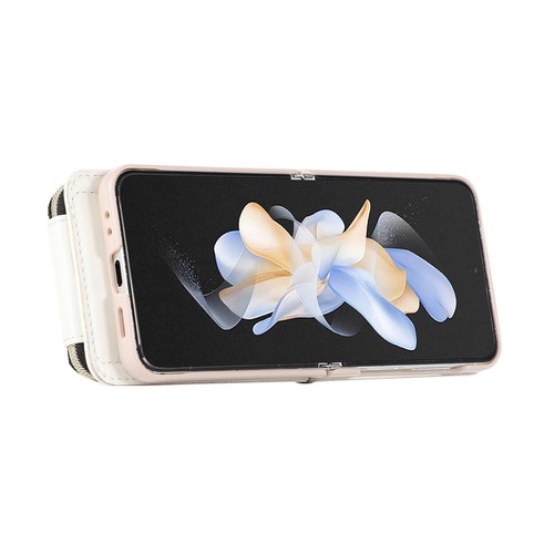 Luxus Gitter Leder Handy Reißverschluss Brieftasche Etui Abdeckung für Samsung Galaxy Z Flip Serie - Bild 53 von 54