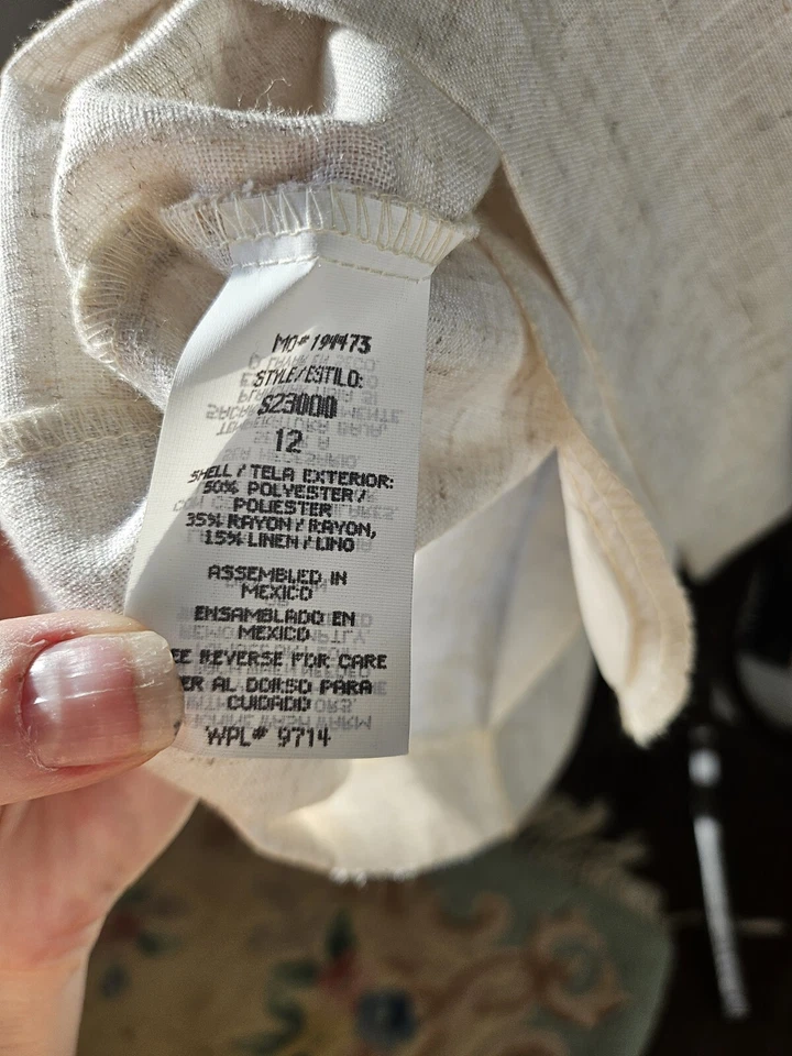 Blazer vintage Sag Harbor mezcla lino. Crema.  Talla 12. Foto 4 de 4