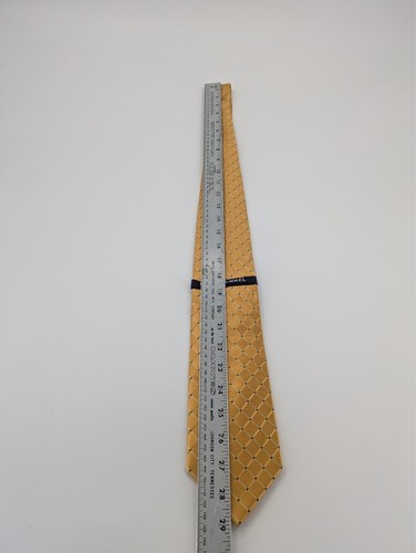 BEAU BRUMMEL 100" Silk Tie Men's 62" Long Yellow Geometric Necktie NEW - Picture 3 of 8