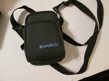 Ambico Camera Bag Small Black 2 Pocket with Zipper Shoulder Strap
