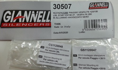 Silencieux Giannelli Vespa Px 125-150-200 / LML 125-150 Cc 2 Temps 30507 - Photo 3/8