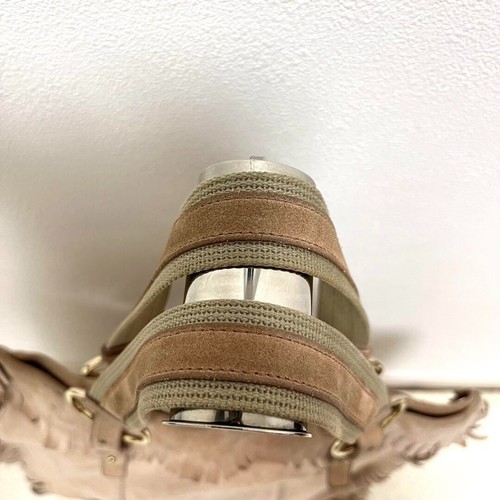 Borsa tote vintage Yves Saint Laurent KAHALA con frange beige vera pelle scamosciata - Foto 5 di 9