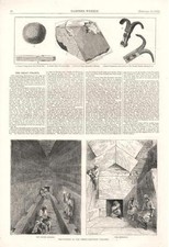 Great Egyptian Pyramid  -  Original Antique Print  -  1873