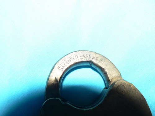 Antique Vintage Brass Steamer Trunk Lock Signed W Boranna Patented 1878 - Picture 2 of 2