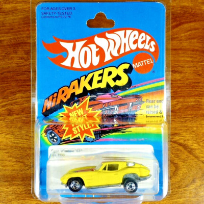 Hot Wheels HiRakers Split Window '63 Yellow BW Blackwall Hong Kong 1982 Corvette