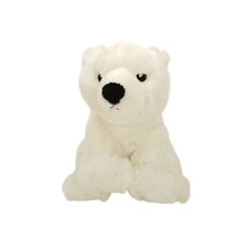 Eco Nation Aurora White Polar Bear Plush Sitting Stuffed Animal Embroidered Eyes