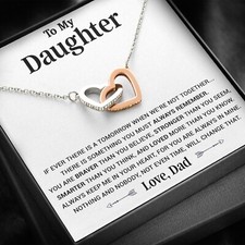 To My Daughter Necklace, Daughter Father Necklace, Daughter Gift From Dad
