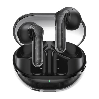 SOUNDPEATS Clear-Pods BT V5.3 Earbuds ENC Noise Canceling,40hr Play Time,13MM