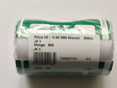 Tigerfaden JK1 WEISS gewachst 0,8 mm, Ritza 25 : 500 Meter (Vollspule)