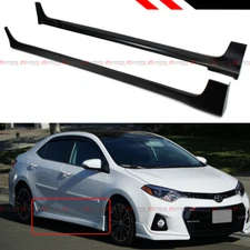 FOR 2014-2019 11TH GEN TOYOTA COROLLA 4DR SEDAN JDM BLACK SIDE SKIRT EXTENSION