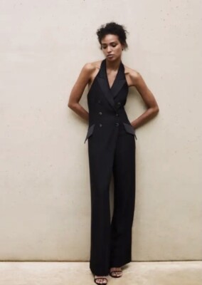 REISS Annie Tuxedo Split Leg Jumpsuit