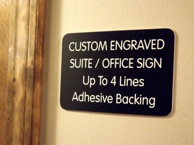 door office sign business name custom signs suite engraved plate 4x6 plaque lettering personalized doctor adhesive firm law sales backed