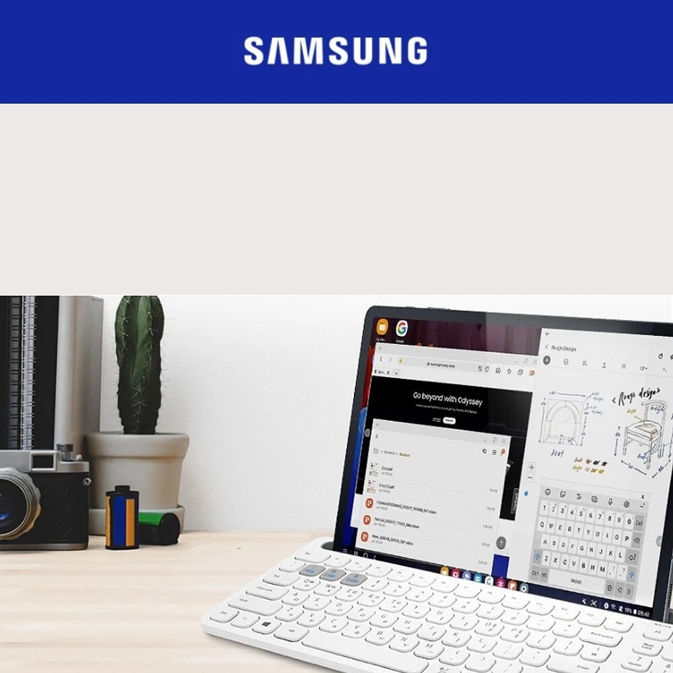 SAMSUNG Bluetooth5.0 Wireless Keyboard SK-P1000 White Tablets Multi-Pairing - Image 3 of 4