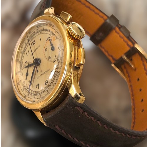 Longines Watch 13ZN Flyback 18k gold 34mm case champ arab dial bespoke Strp 1937 - Picture 15 of 15
