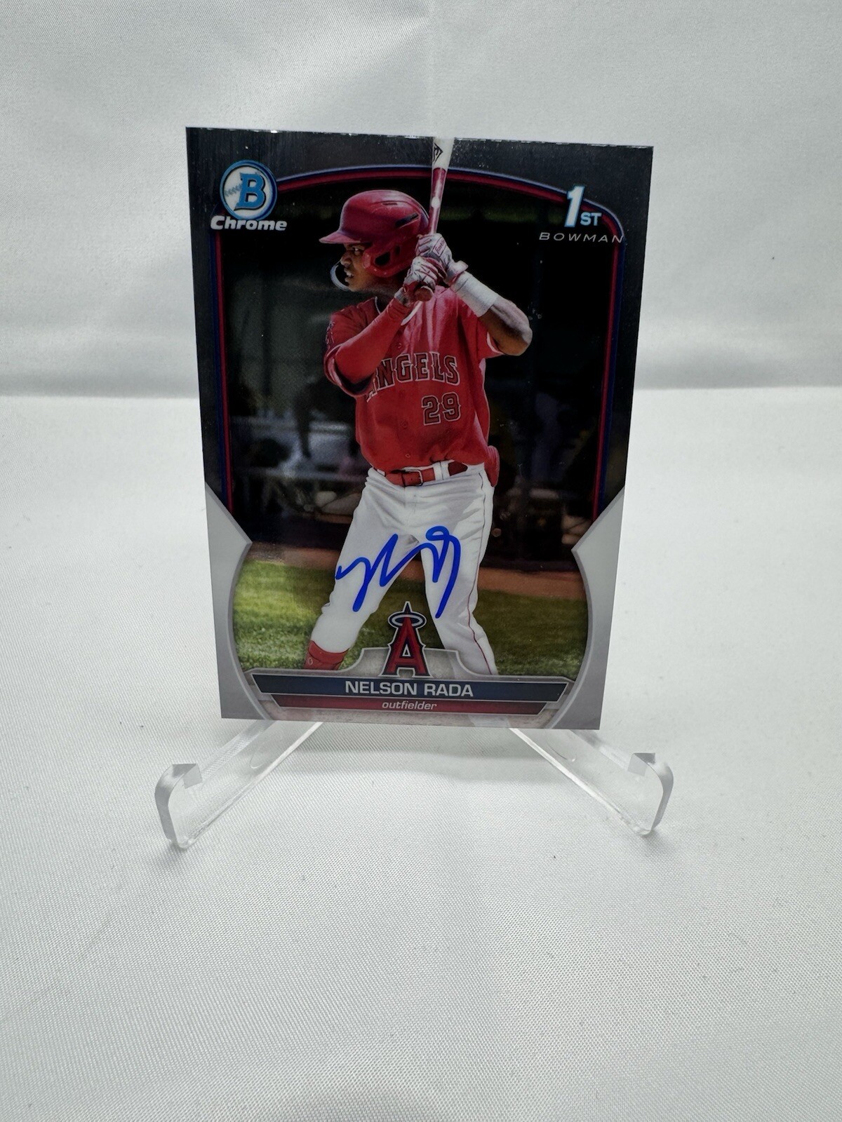 Nelson Rada Autograph Signed 2023 1st Bowman #BCP-132 Chrome Angels
