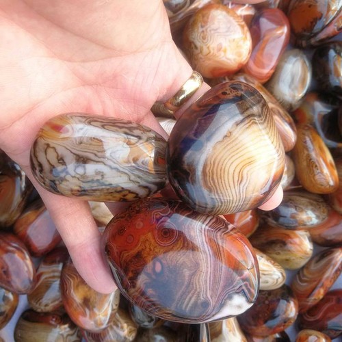 Natural Sardonyx Red Agate Quartz Crystal Energy Polished Tumbled Stone Healing - Picture 11 of 24