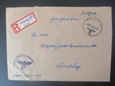 (F16) Feldpost R-Brief, A.O.K. 17 - Stabseinheit, Rostow nach L&uuml;neburg
