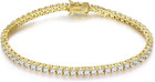 18K Gold Plated Classic Tennis Bracelet with 3.0 Cubic Zirconia, 6 Inch