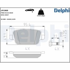 1x Bremsbelagsatz, Scheibenbremse DELPHI LP1969 passend für FORD VOLVO