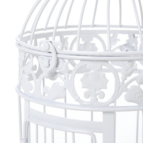 Cage Lantern White Metal Dome Wire Candle Holder Oval Romantic Hotel Home Decor - Picture 9 of 16