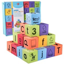 Foam Learning Blocks - Number,Alphabet,Shapes,Sight Words - Quiet,Safe and So...