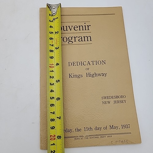 1937 Dedicación de Kings Highway Swedesboro Nueva Jersey Programa de Souvenirs - Imagen 9 de 9
