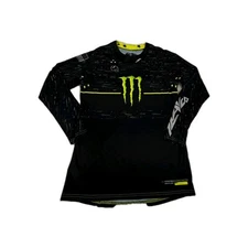 Monster Energy Axell Hodges Jersey Mens Large Black Logo Crew Neck Long Sleeve
