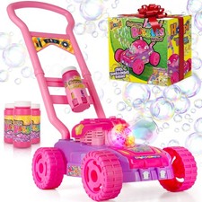 Extreme Bubbles Lawn Mower for Toddlers, SpillProof Kids Bubble Machine with ...
