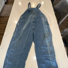 RARE VINTAGE Union Made KEY Imperial DENIM OVERALLS SIZE XLARGE Brass Key button