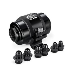 3.5" Length Inline Fuel Filter 100 Micron with 6AN 8AN 10AN Adapter,Bracket