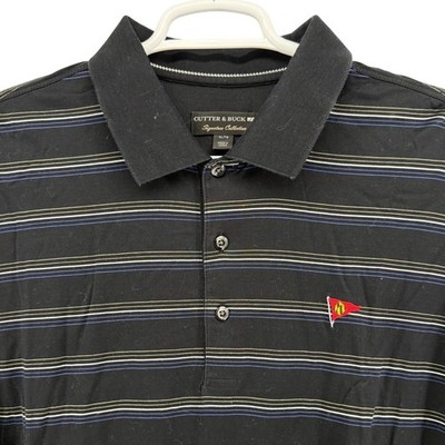 Cutter & Buck Mens XL Signature Collection Striped Polo Annapolis Yacht Club