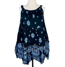 Free People Womens Size Small S Mini Dress Talk to Me Trapeze Bardot Boho New