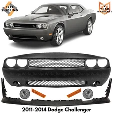 Front Bumper Cover Fascia & Grille Assembly Kit For 2011-2014 Dodge Challenger