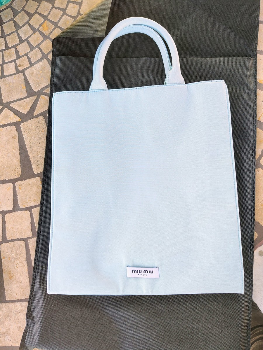 Miu Miu Luxury Beauty Tote Bag Sky Blue Color with Dust Bag New 