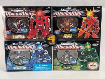2005 RoseArt Magnetix MagnaMan 4-Pack Target Exclusive Unused Set