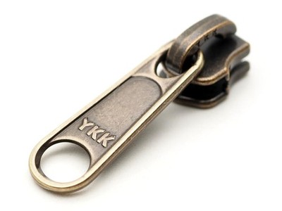 10 PCS YKK Zipper Head 11/4 Inch Pull Tap Metal Teeth Tape PTZL NO.5 Brass